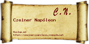Czeiner Napóleon névjegykártya
